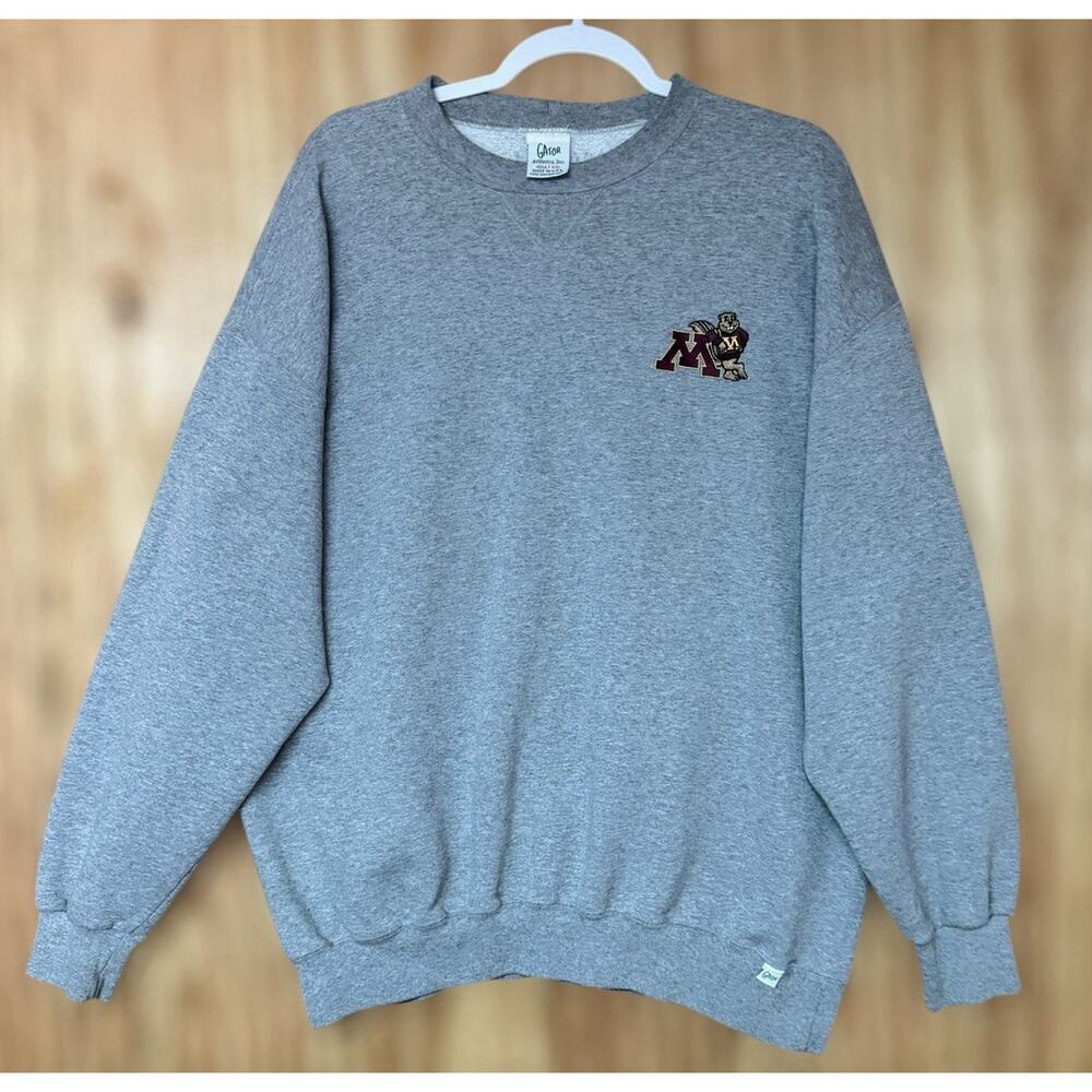 Vintage 90s Minnesota Golden Gophers Crewneck Sweatshirt Gator Sz XXL USA Made